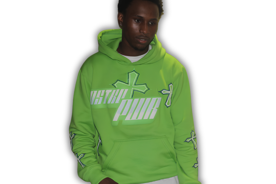 Green Cozy Y2k Cross Hoodie🤑